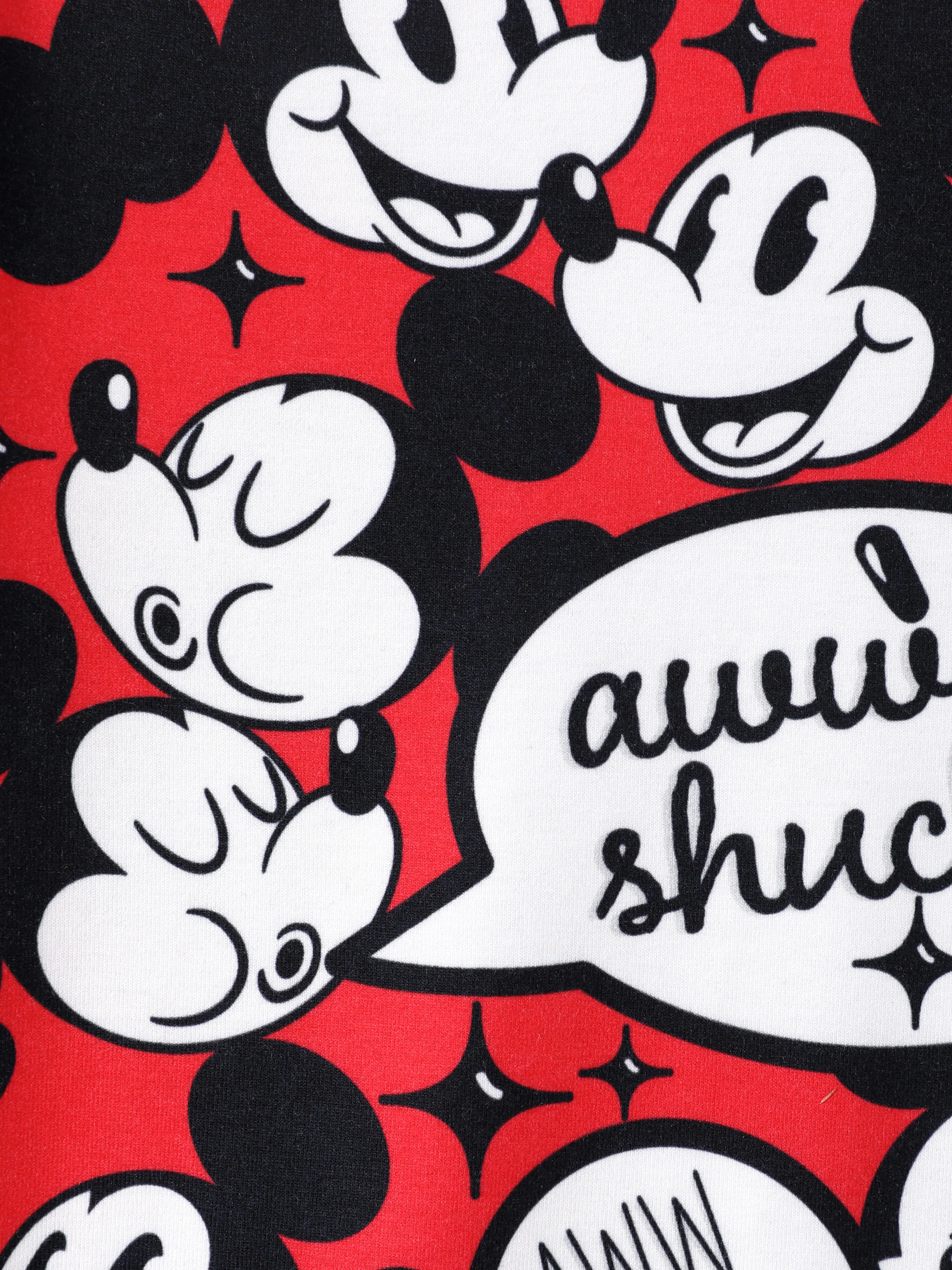 Disney Mickey and Friends Mommy and Me Family matching 1pc Mickey Mouse Graffiti Cotton T-shirt or Colorblock Dress with Built-in Shorts & Pockets or Naia™ Allover Romper Red - Image 3