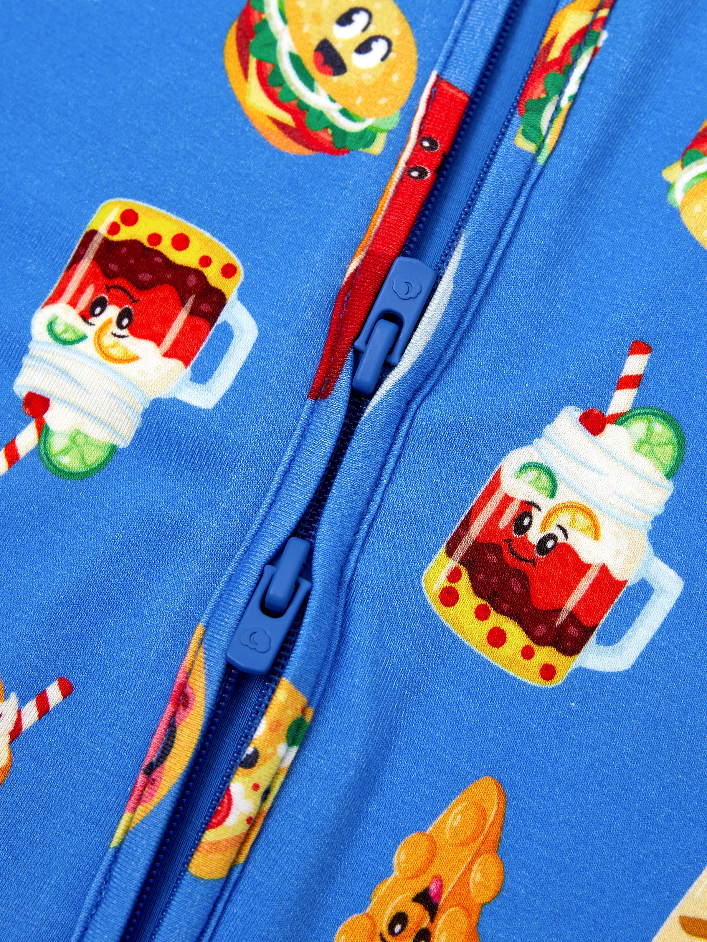 Mommy & me Bamboo Pajamas Buttery Soft Bamboo PJs for Men Women Kids Toddler, Cute Burger & Fries Print Short Sleeve Sleepwear (Snug-Fitting for Children) Royal Blue - Image 23