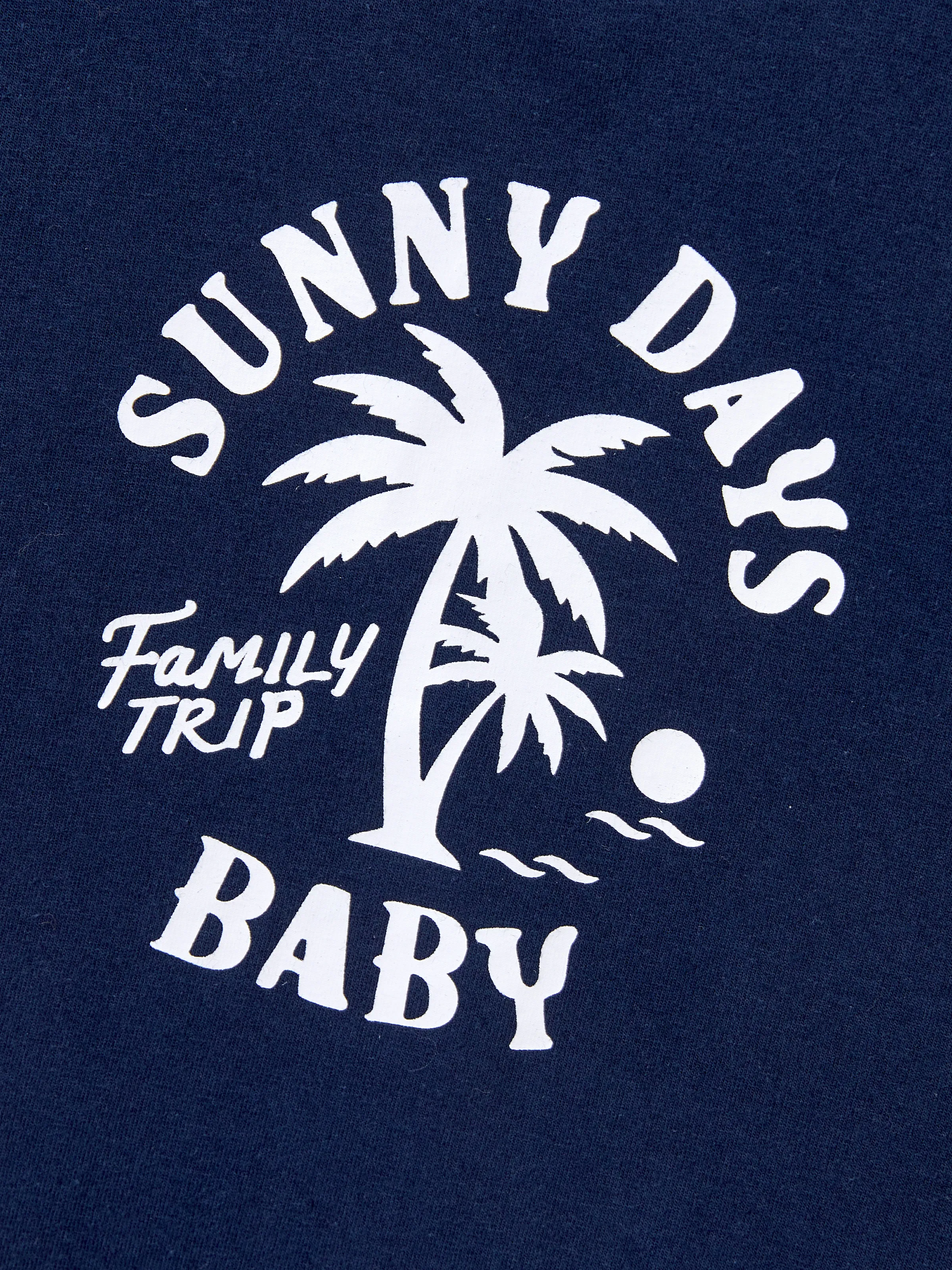 Mommy & me Cotton T-Shirt & Dress Set – Sunny Days Palm Print for Dad, Mom, Baby & Toddler, Perfect for Summer Vacations & Family Outings Tibetan blue - Image 17