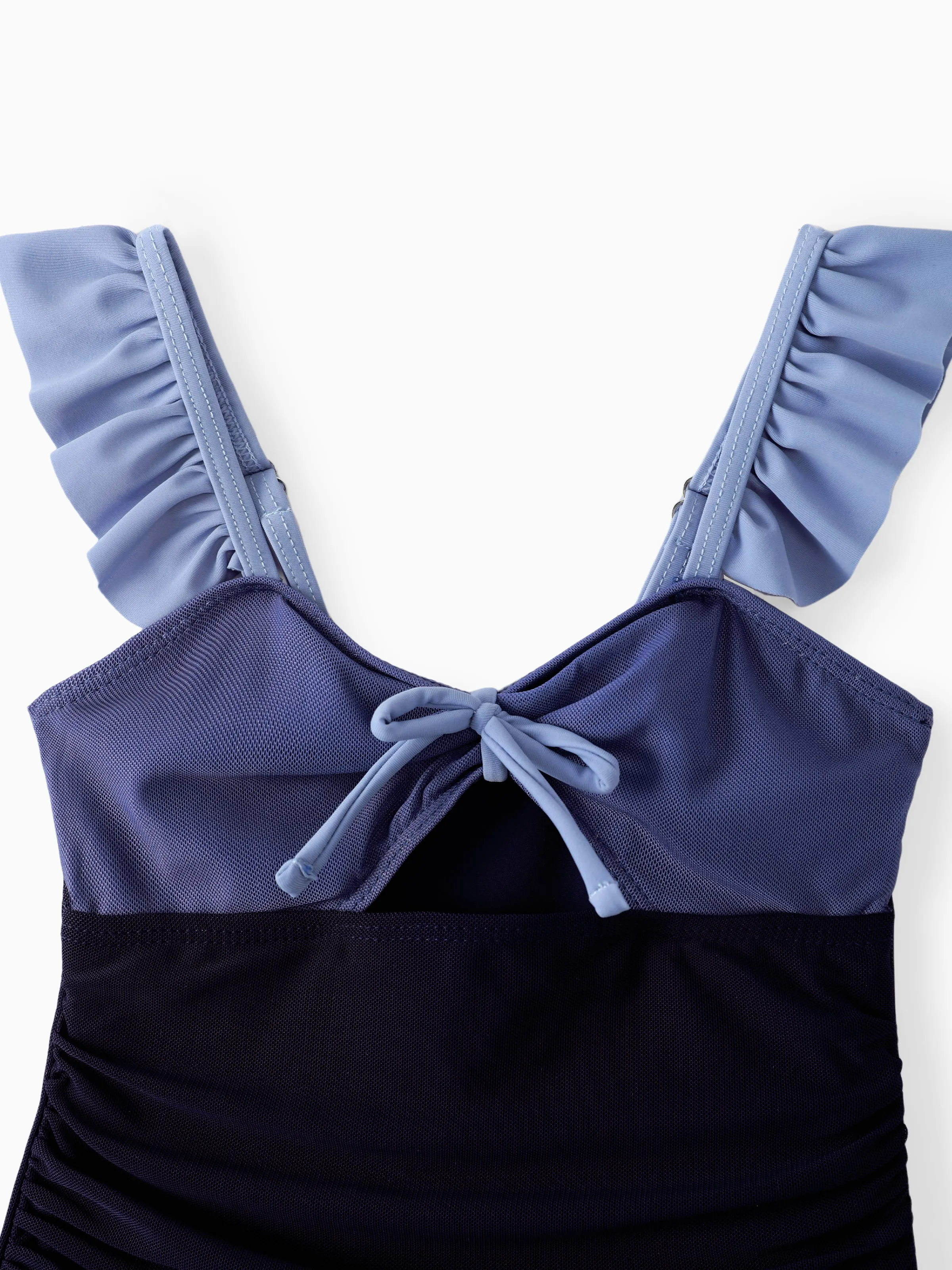 Mommy & me Ruched Bow Tie Cut Out Mesh Ruffle Strap One-Piece Swimsuit (Quick-Dry) MultiColour - Image 10