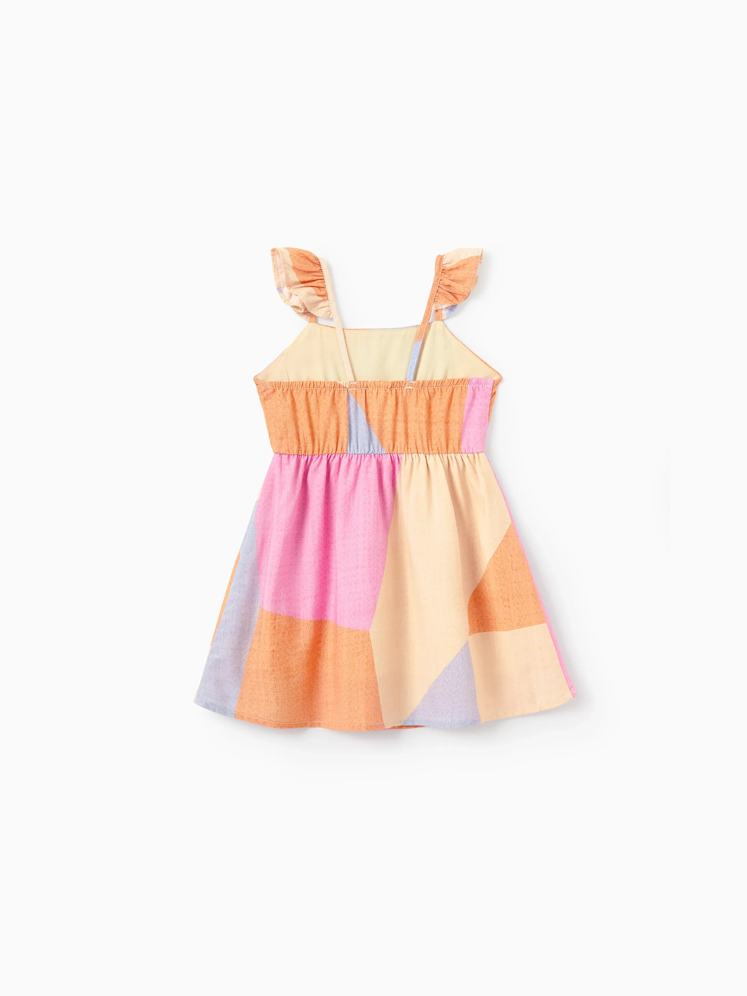 Mommy & me Outfits Set Colorblock Sleeveless Strappy Dress or Short-sleeve T-shirt Multi-color - Image 19