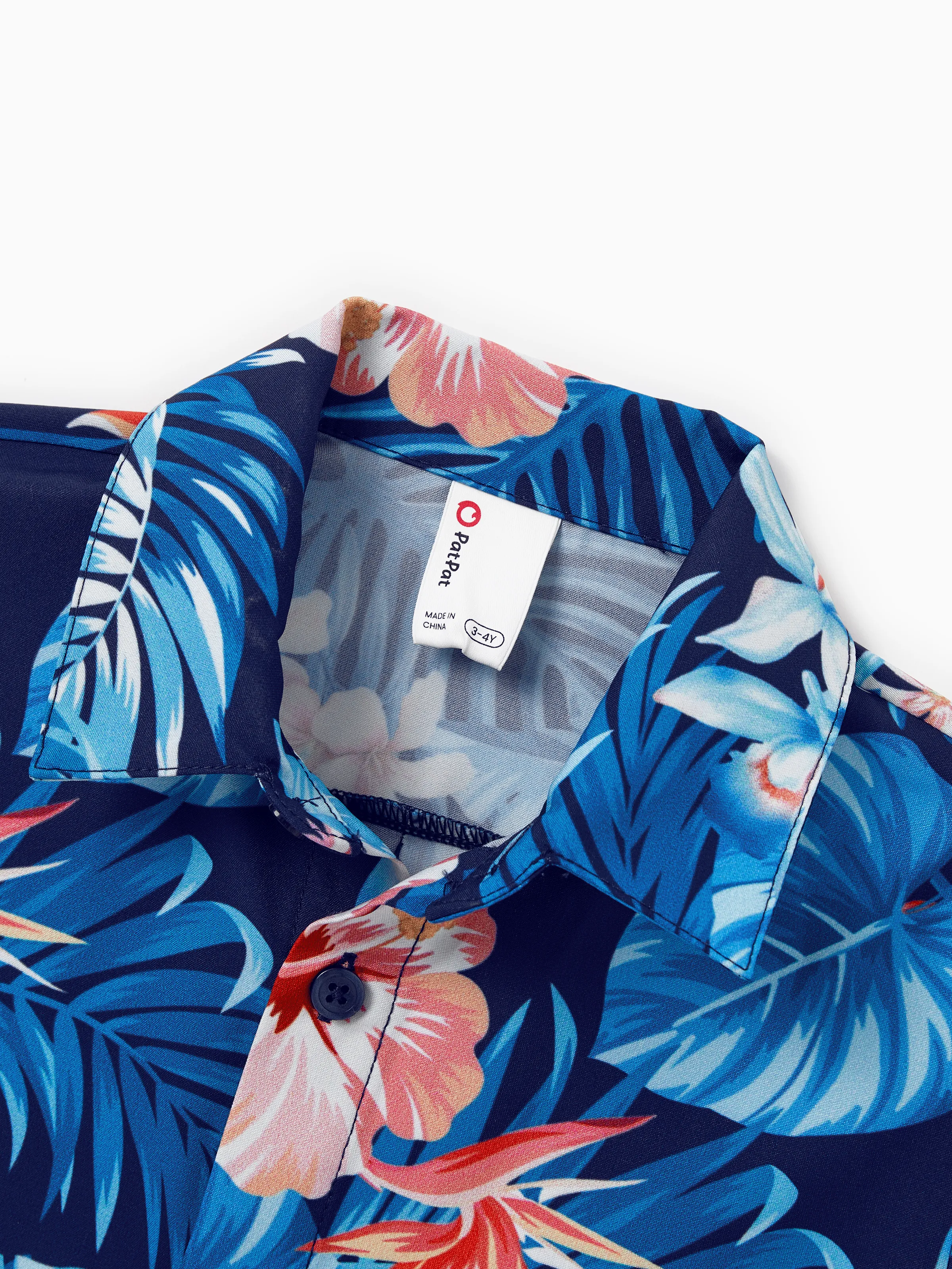 Mommy & me Vacation Set Tropical Floral Print Shirt or Halter Dresses for Dad, Mom, Kids & Baby, Perfect for Summer Holidays & Family Photos Deep Blue - Image 21