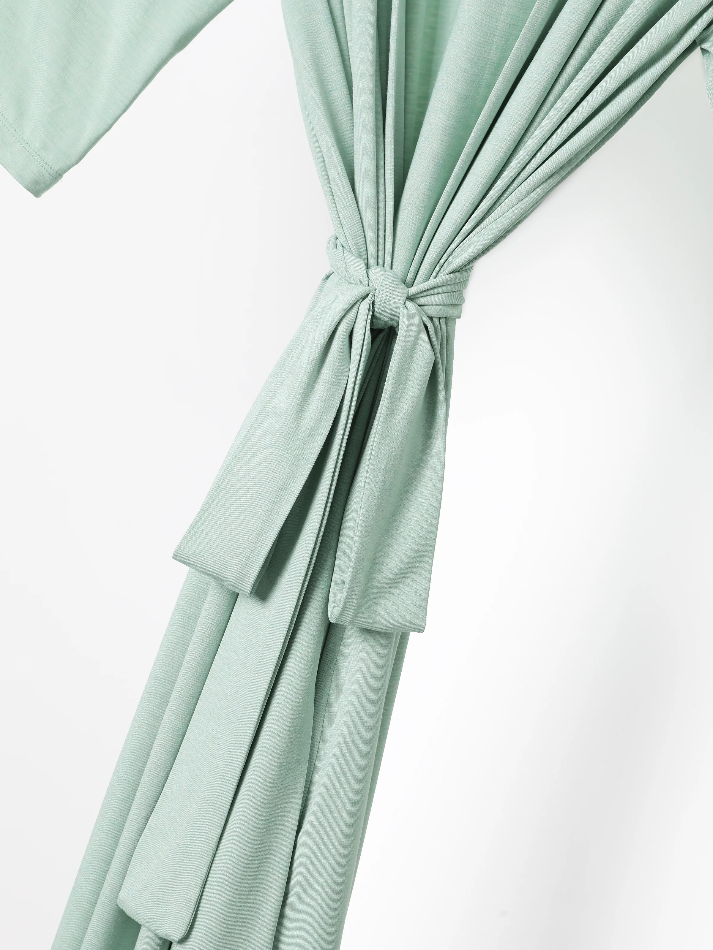 Newborn Bamboo Set for Mom & Baby Ultra Soft Bamboo Robe for Mom, Swaddle Blanket with Hat, Breathable & Gentle for Newborn Care Mint Green - Image 5