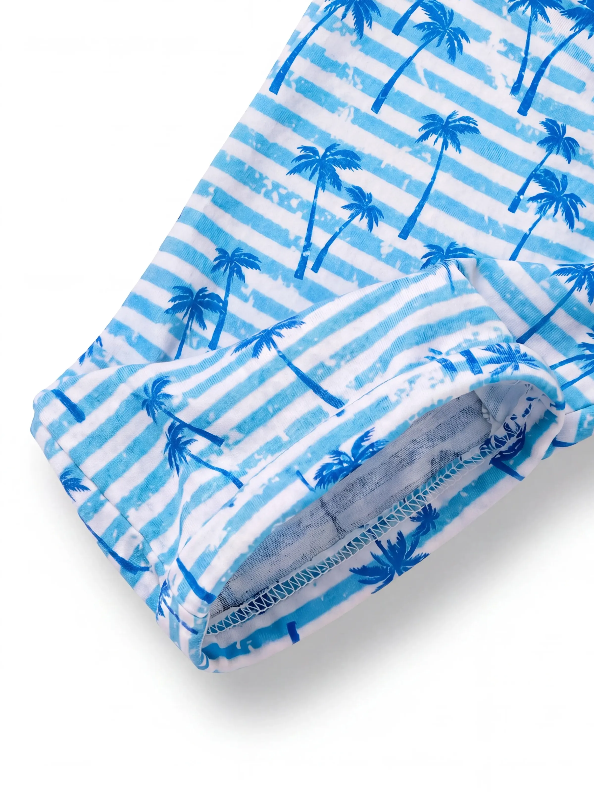 Ocean Vibes Baby Boy Palm Tree Shorts Set Blue - Image 6