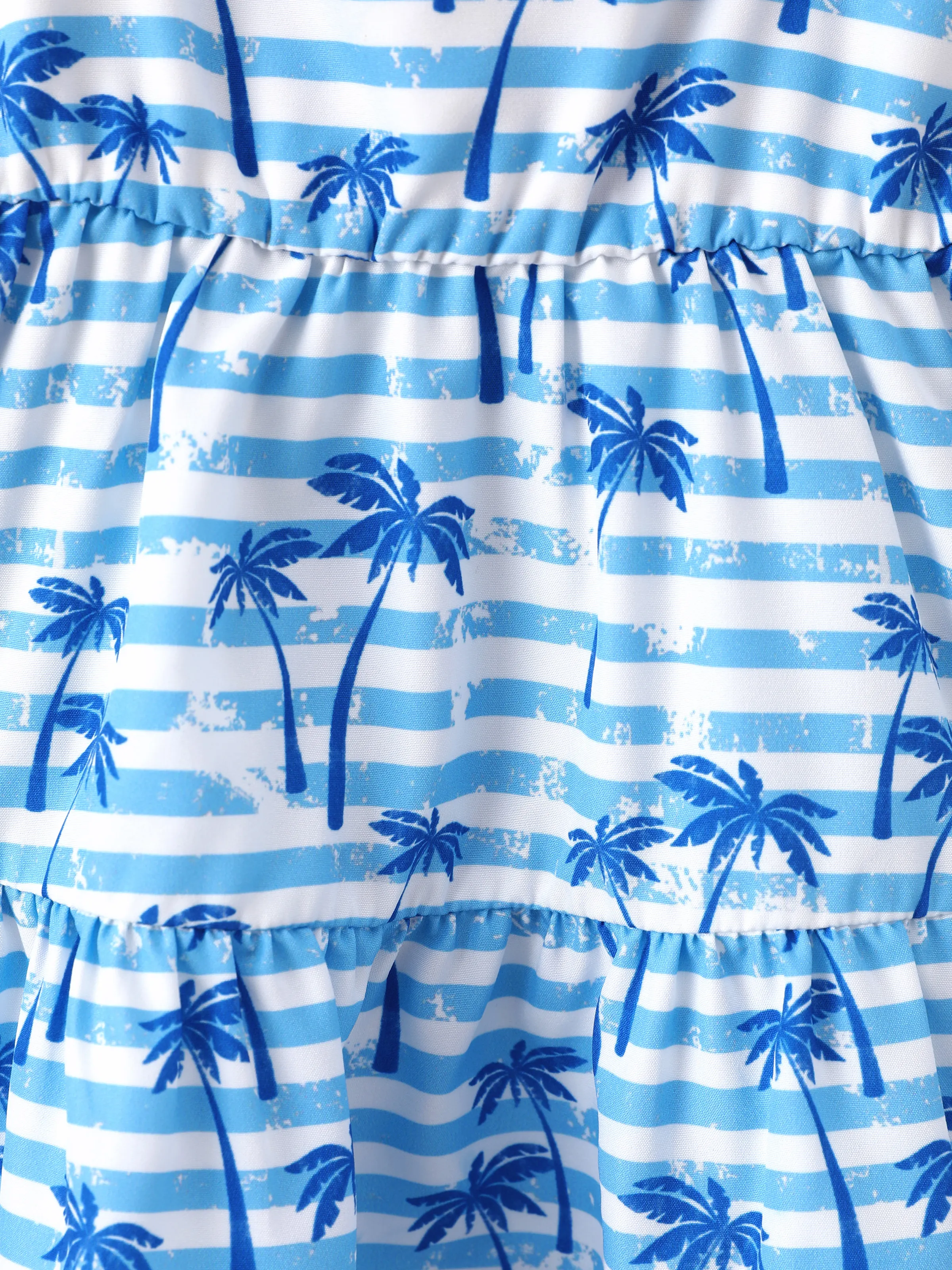 Ocean Vibes Baby Girl Palm Tree Dress Blue - Image 6