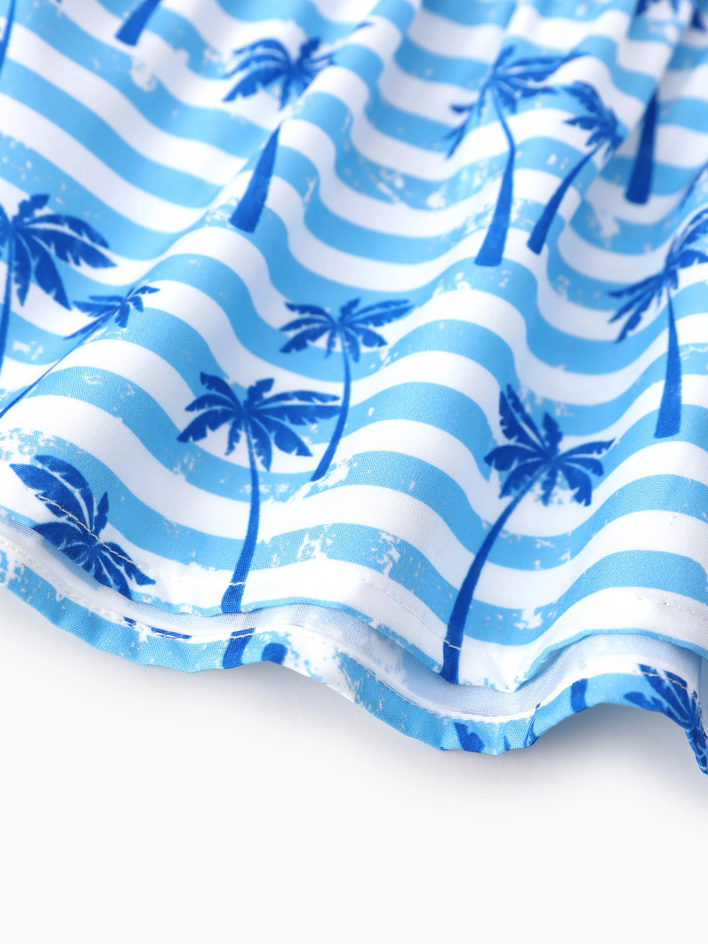 Ocean Vibes Baby Girl Palm Tree Dress Blue - Image 7