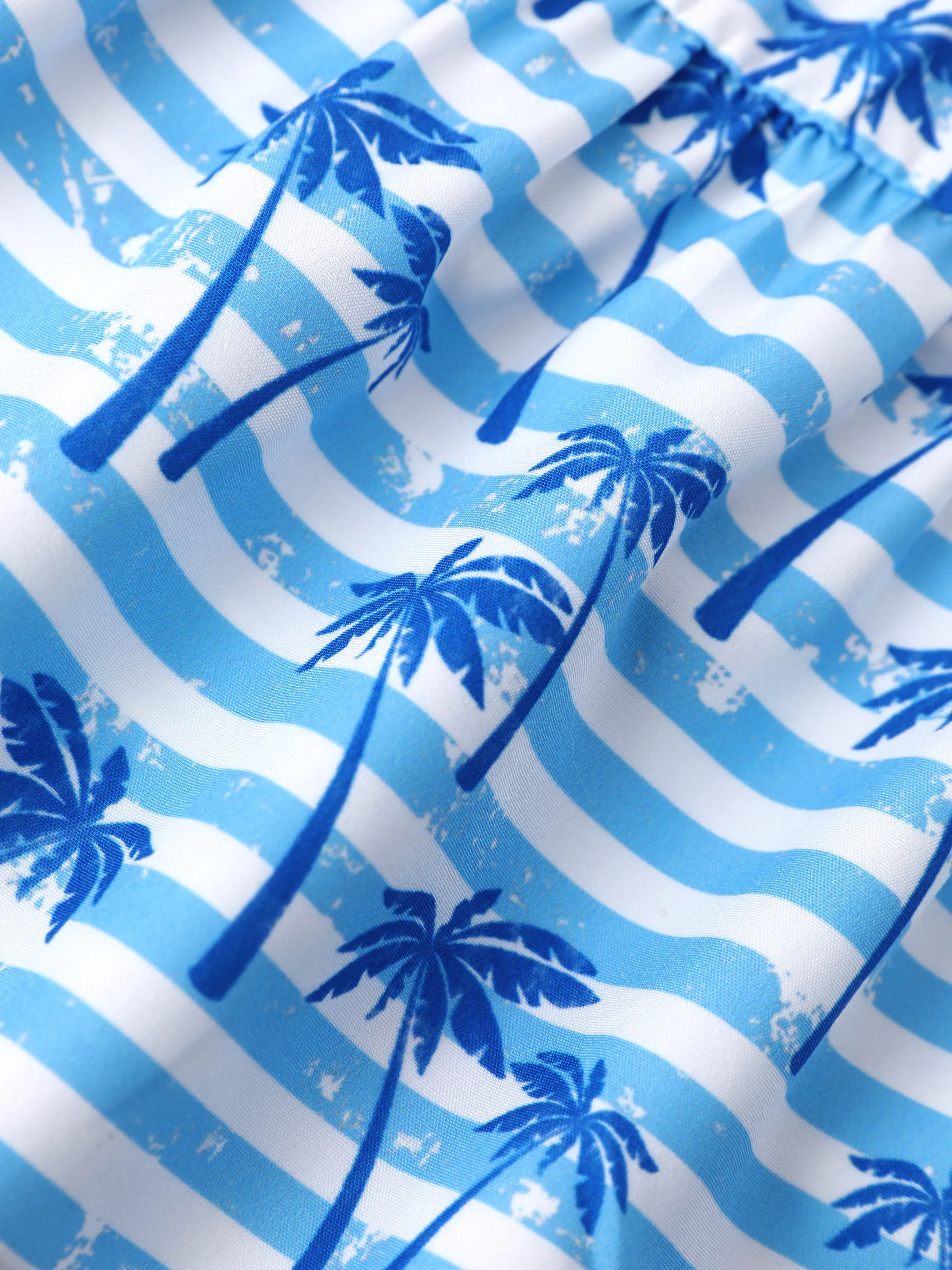 Ocean Vibes Baby Girl Palm Tree Dress Blue - Image 8