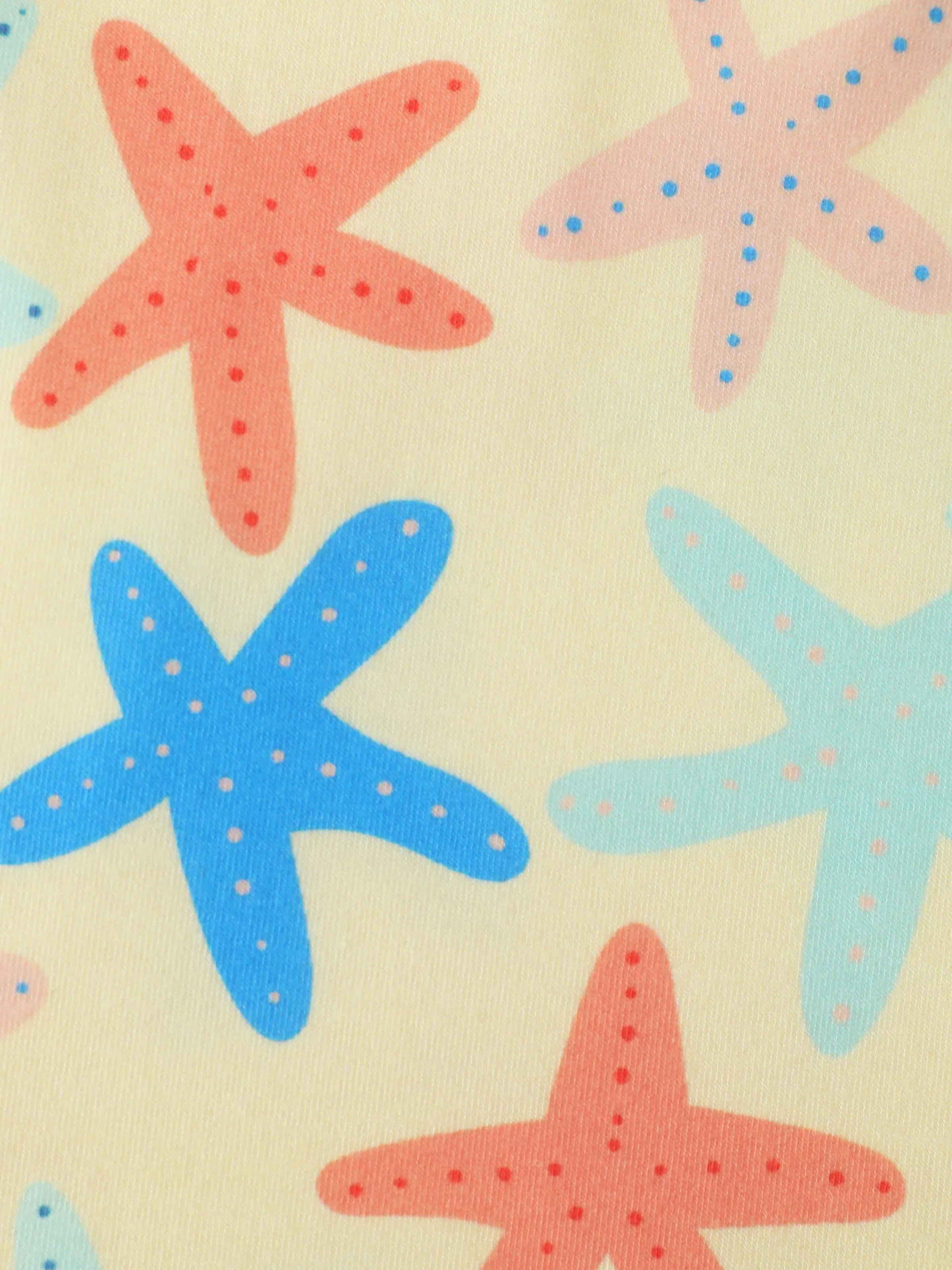 Ocean Vibes Baby Girl Starfish Print Crisscross Back Dress Yellow - Image 9