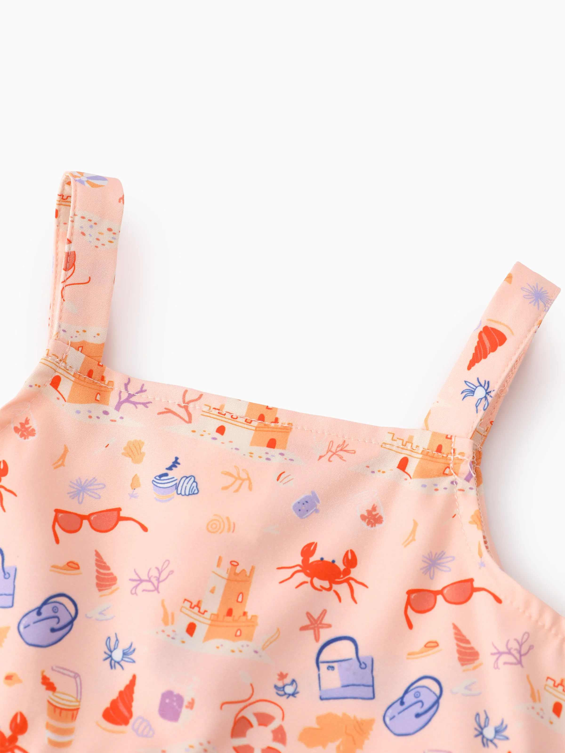 Ocean Vibes Baby Girl Top & Shorts Set Light Pink - Image 5