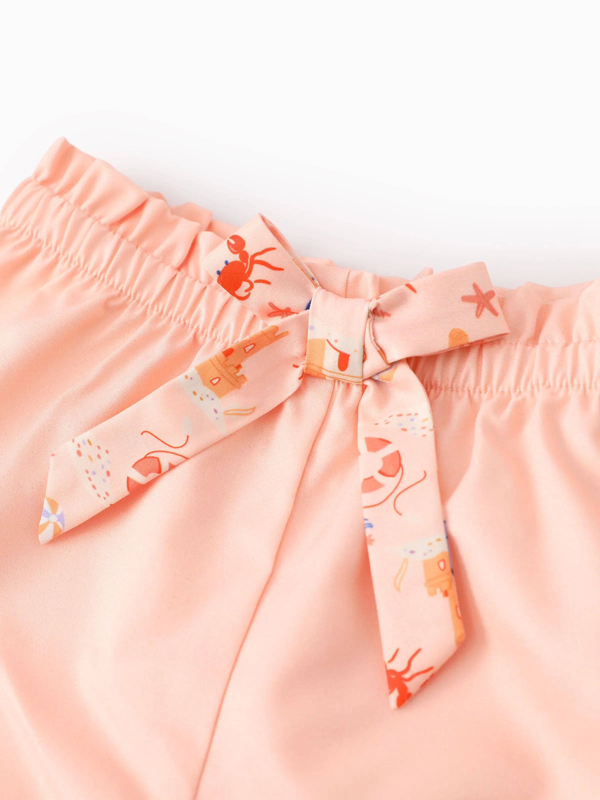 Ocean Vibes Baby Girl Top & Shorts Set Light Pink - Image 9