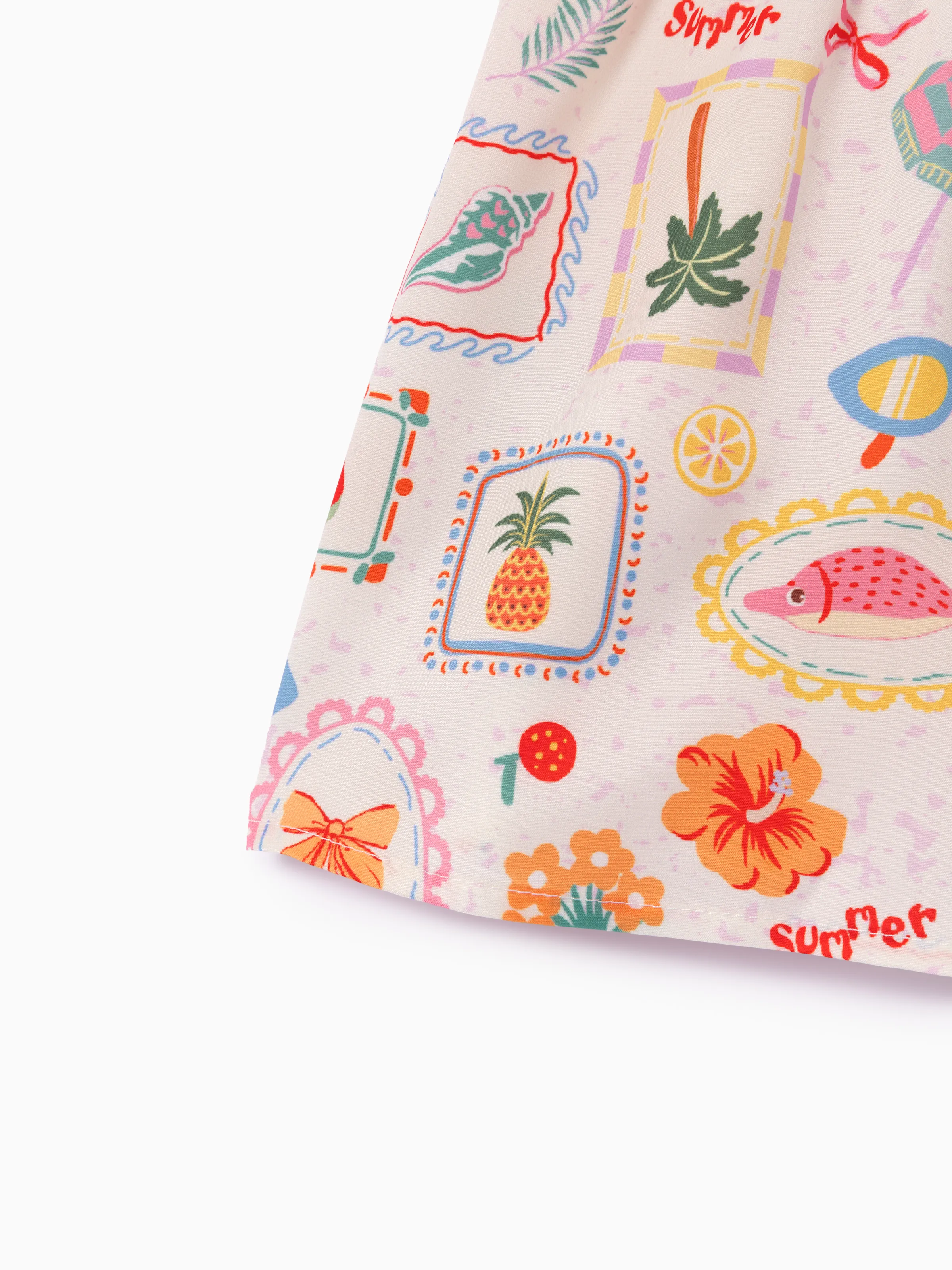 Ocean Vibes Baby Girl Tropical Dress Pink - Image 7
