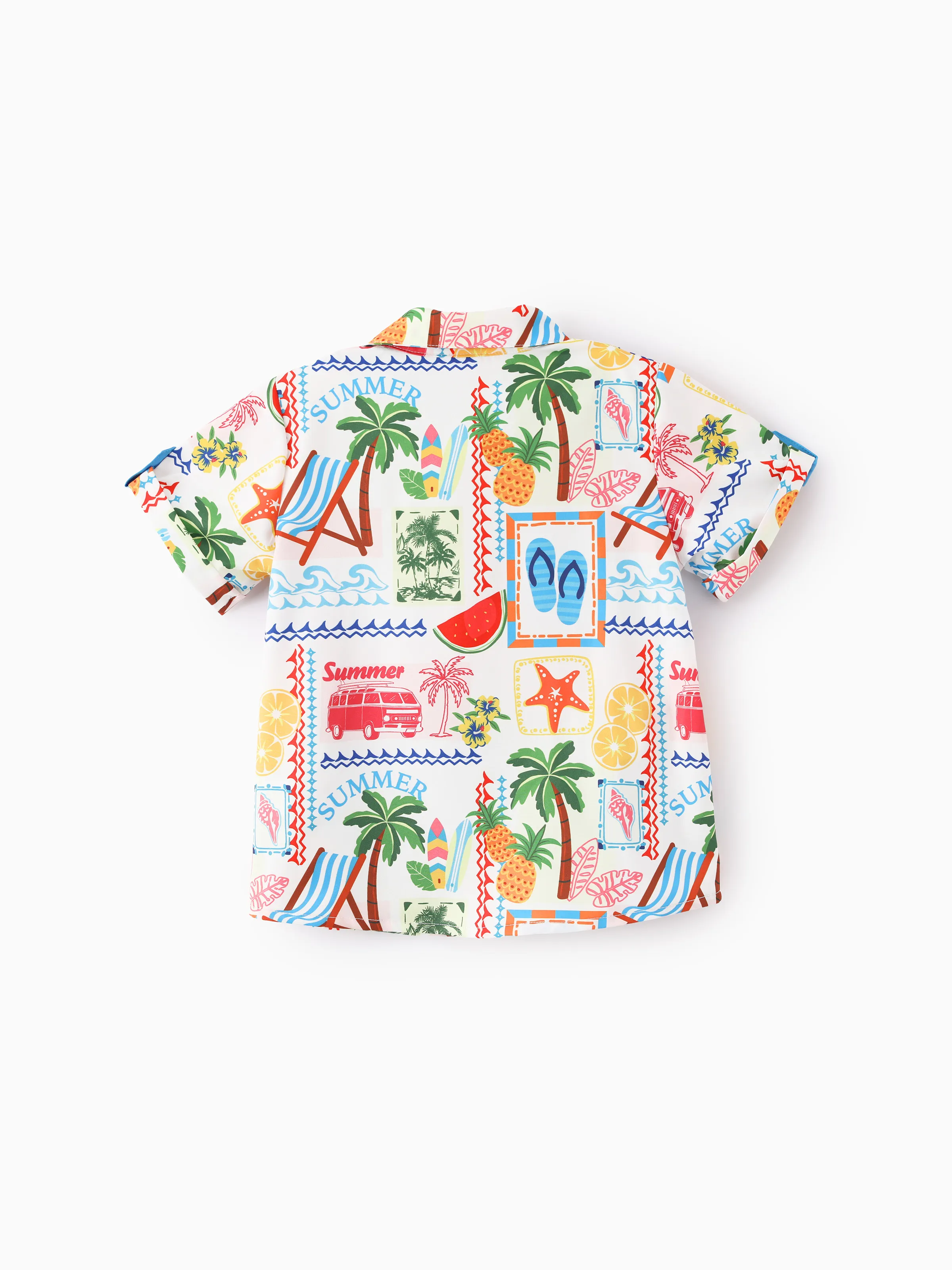 Ocean Vibes Toddler Boy Tropical Shirt & Shorts Set Yellow - Image 5