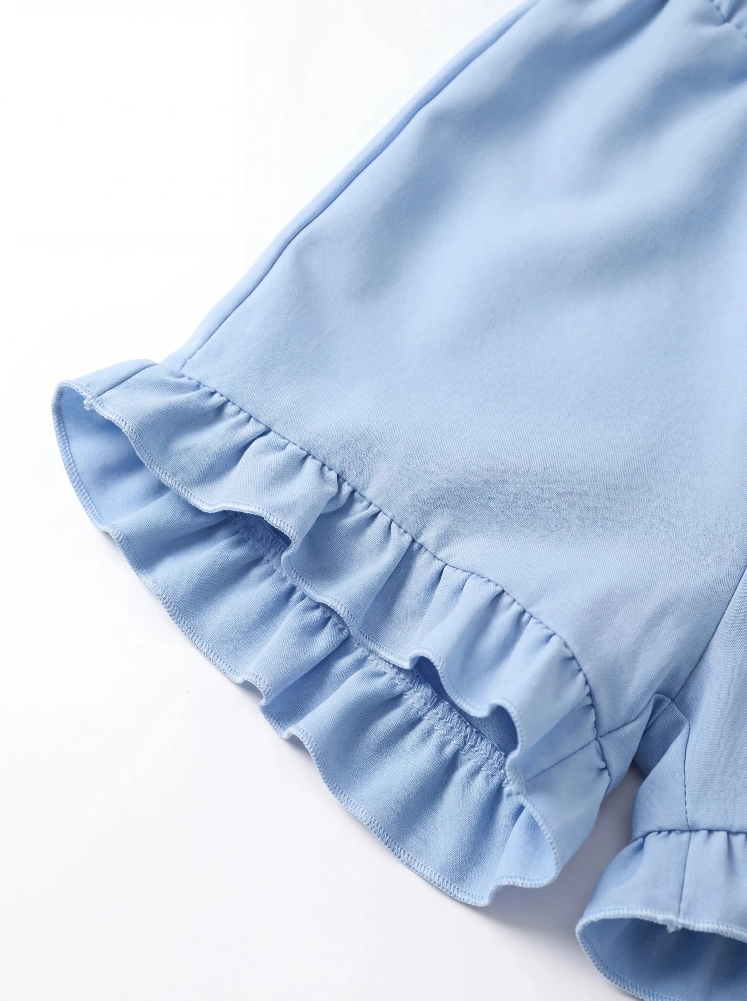 Ocean Vibes Toddler Girl Bow Ruffle Top & Shorts Set Blue - Image 7