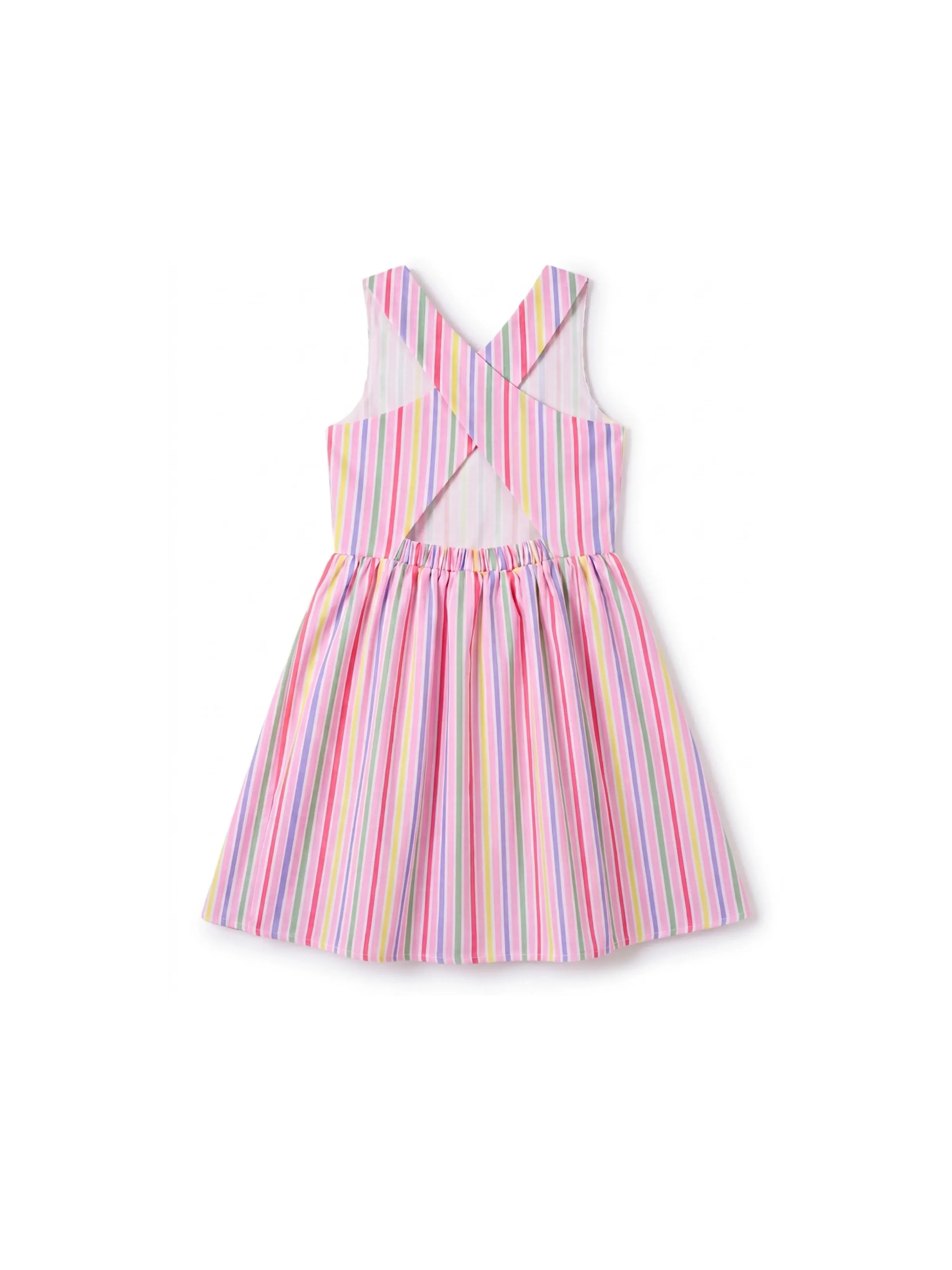 Ocean Vibes Toddler Girl Crossback Dress Pink - Image 3