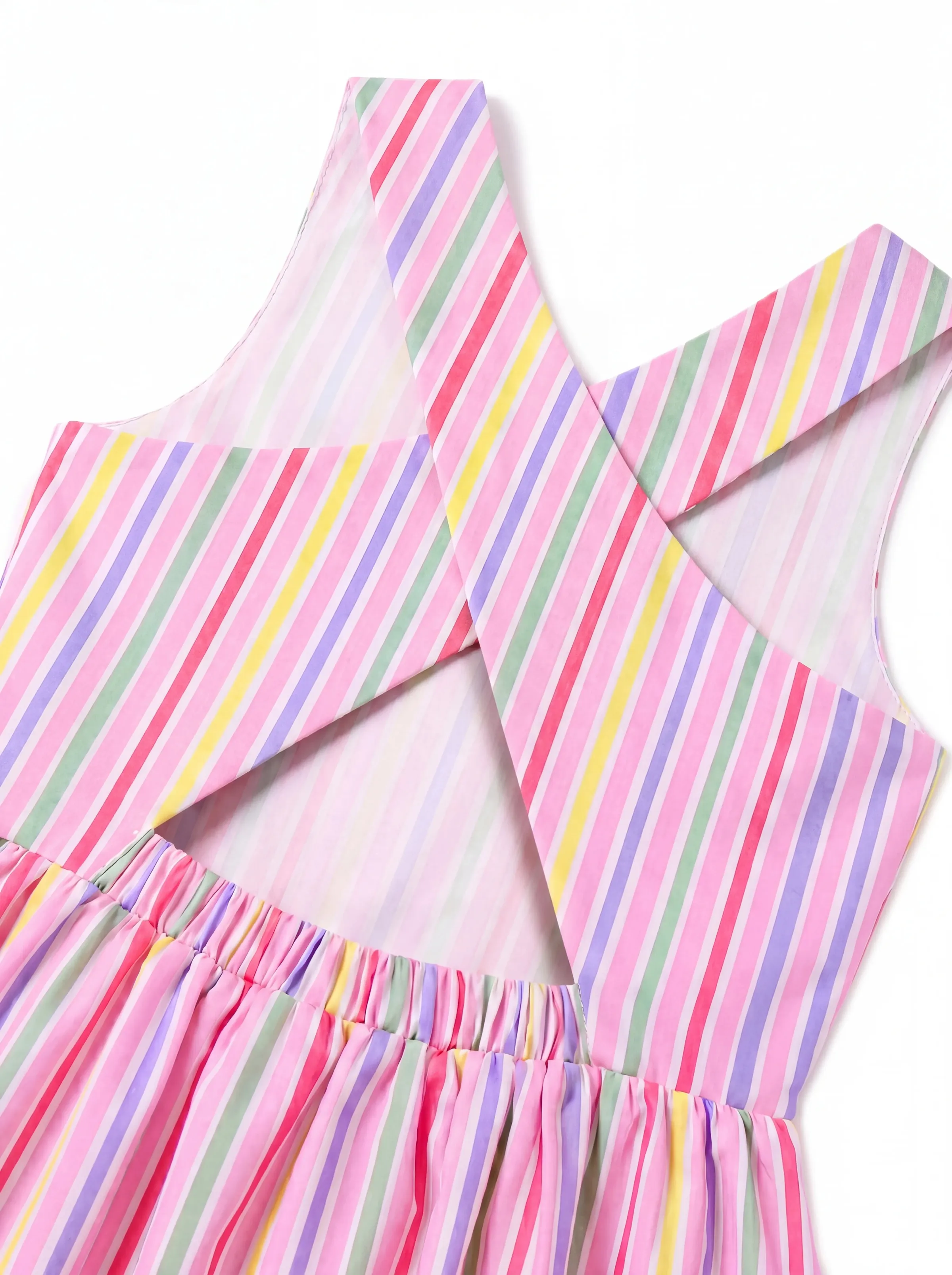 Ocean Vibes Toddler Girl Crossback Dress Pink - Image 4