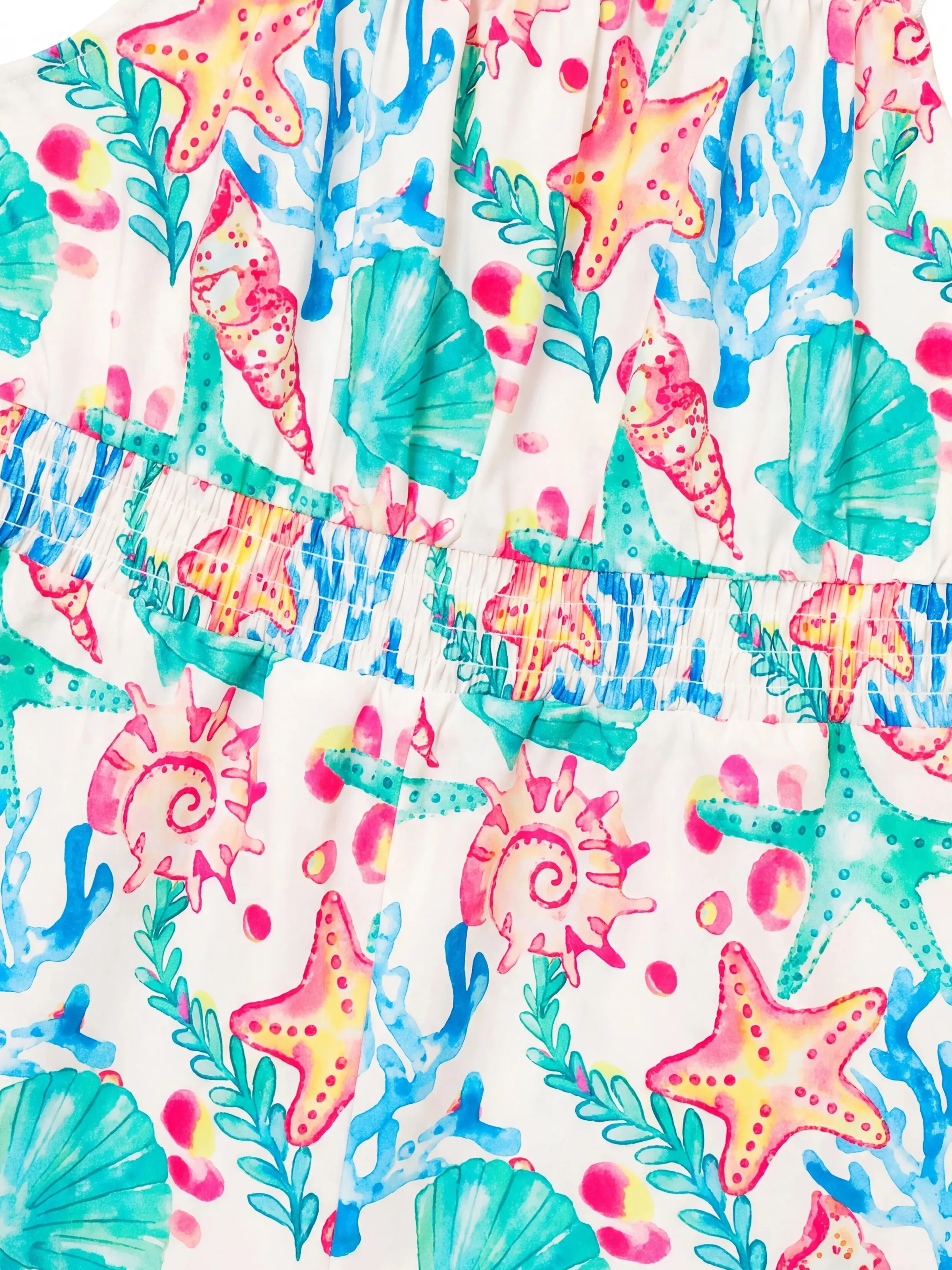 Ocean Vibes Toddler Girl Tropical island Romper Green - Image 5