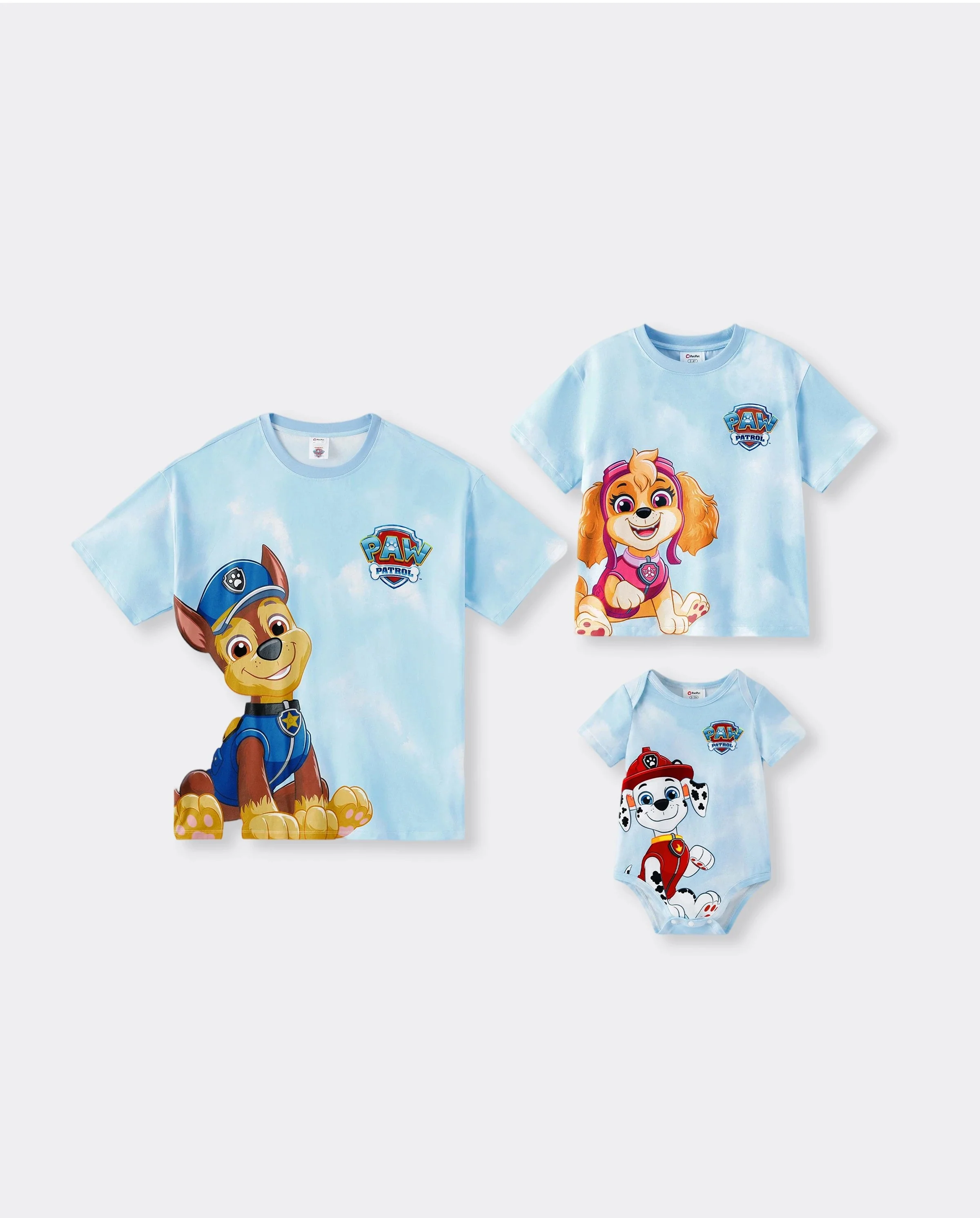 PAW Patrol Daddy & Daughter Casual Tie-dye Printed Tee Multi-color