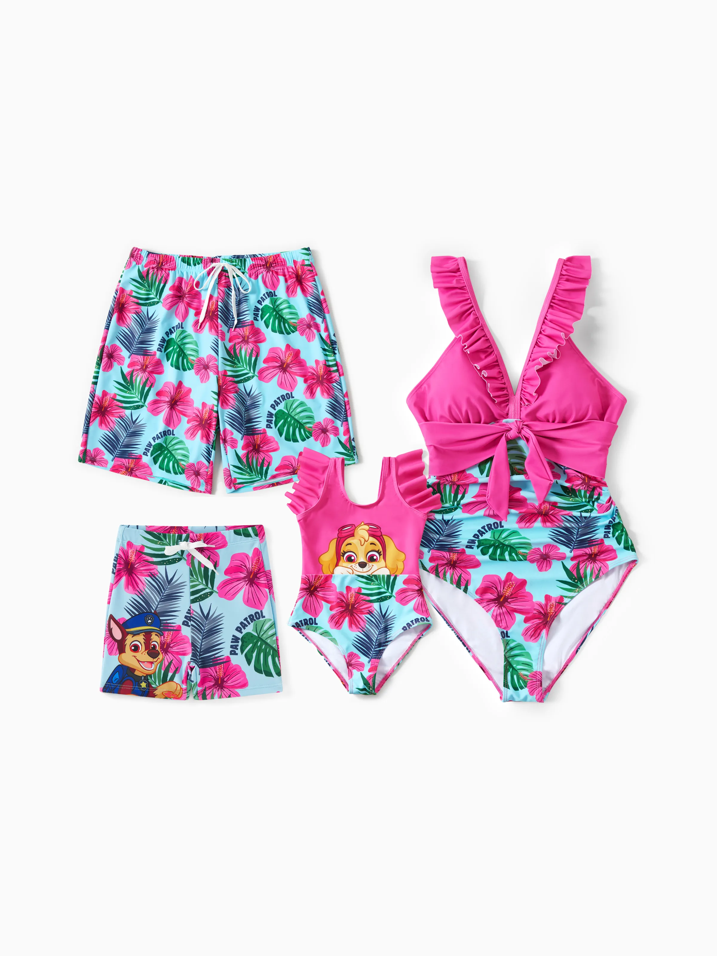 PAW Patrol Daddy & Daughter Large Flower All-over Print Swimsuit Roseo - Image 2