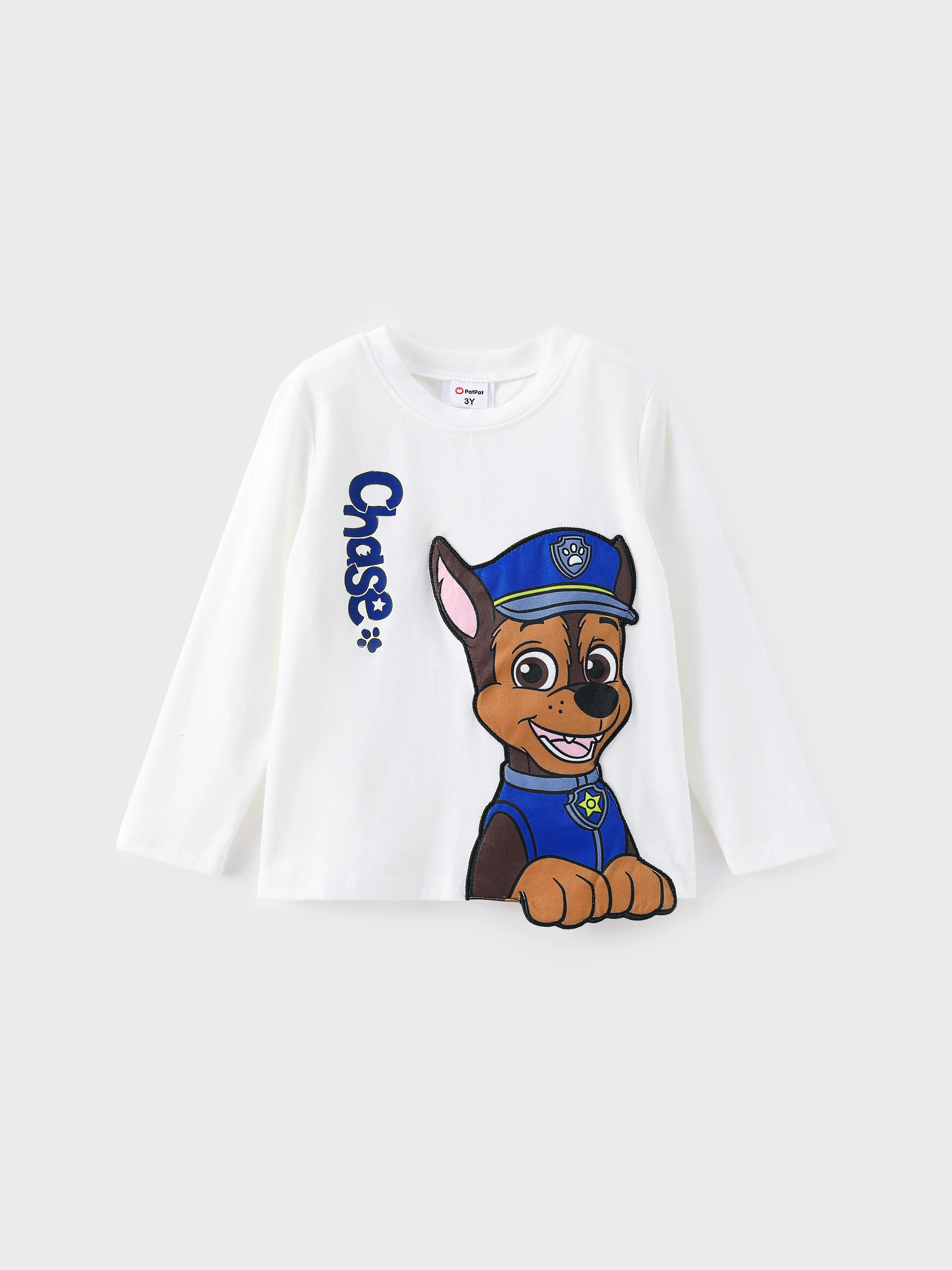 PAW Patrol Toddler Boy 1pc Chase 3D Embroidery Tee White