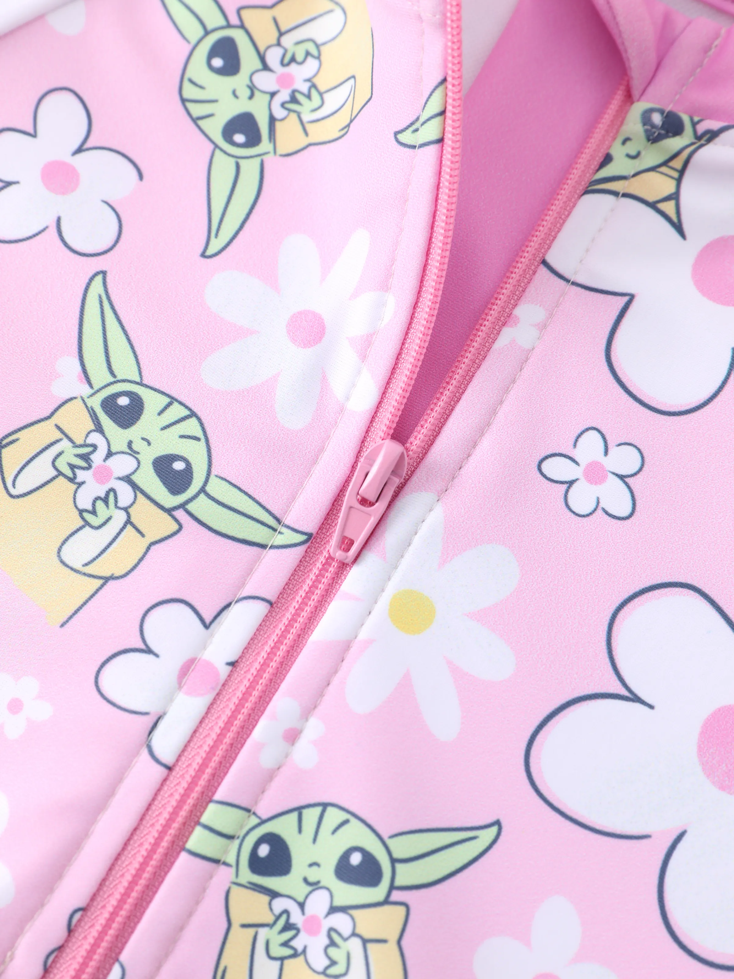 Star Wars Toddler/Kid Girl Grogu Allover Print Swimsuit Light Pink - Image 2