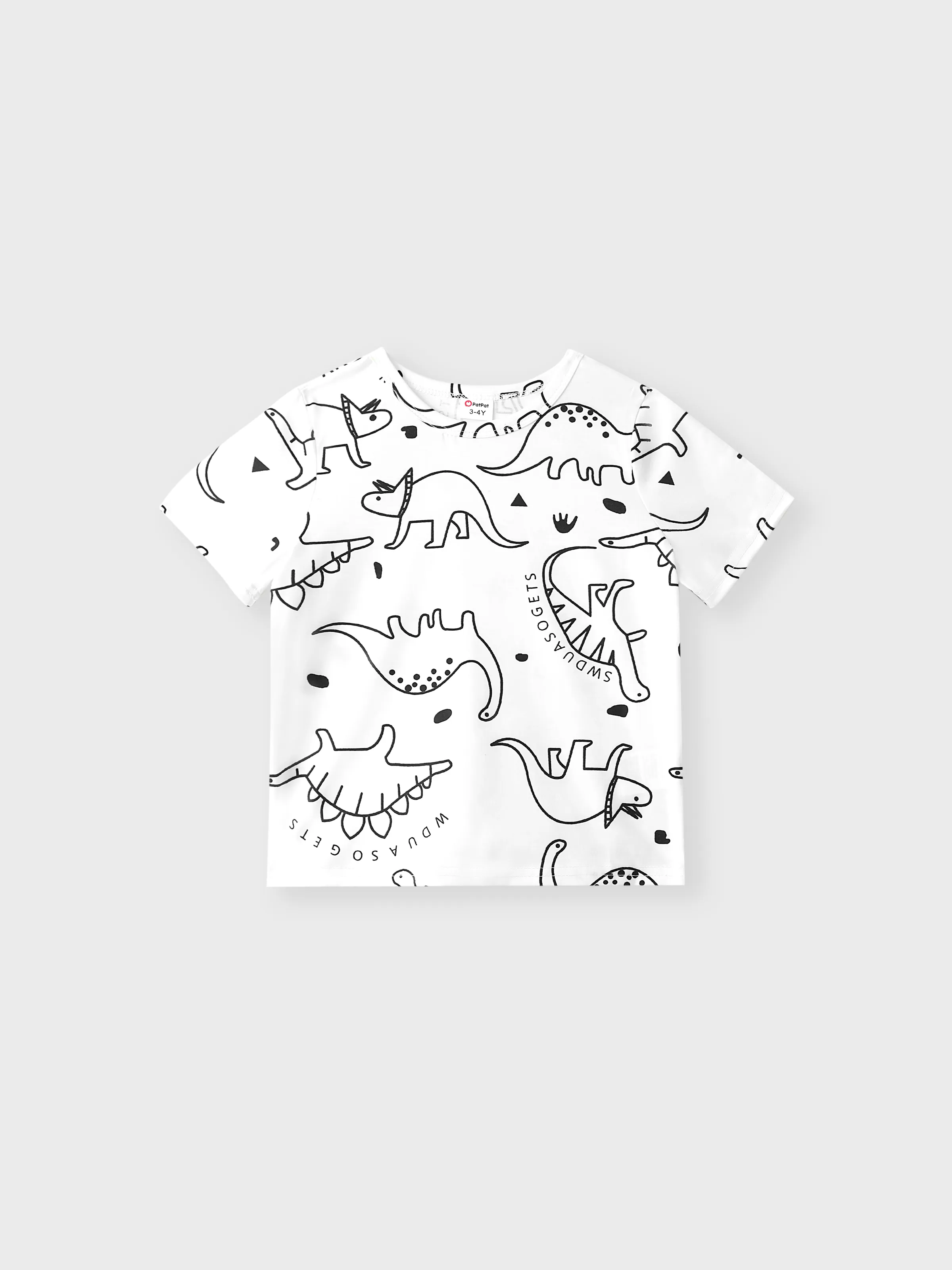Toddler Boy Animal Dinosaur Print Short-sleeve Tee White