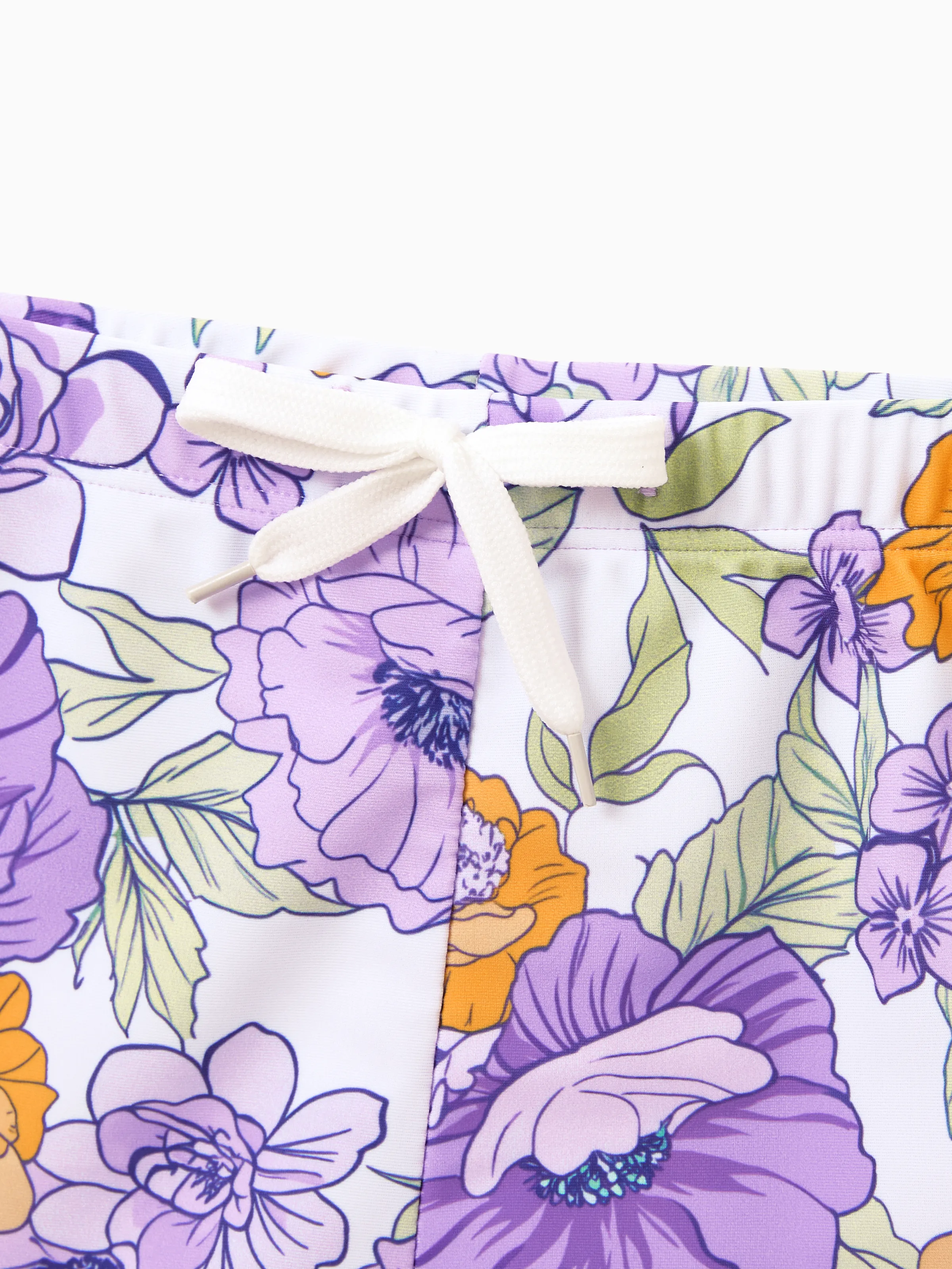 Toddler Boy Floral Print Swim Trunks Set Purple - Image 4