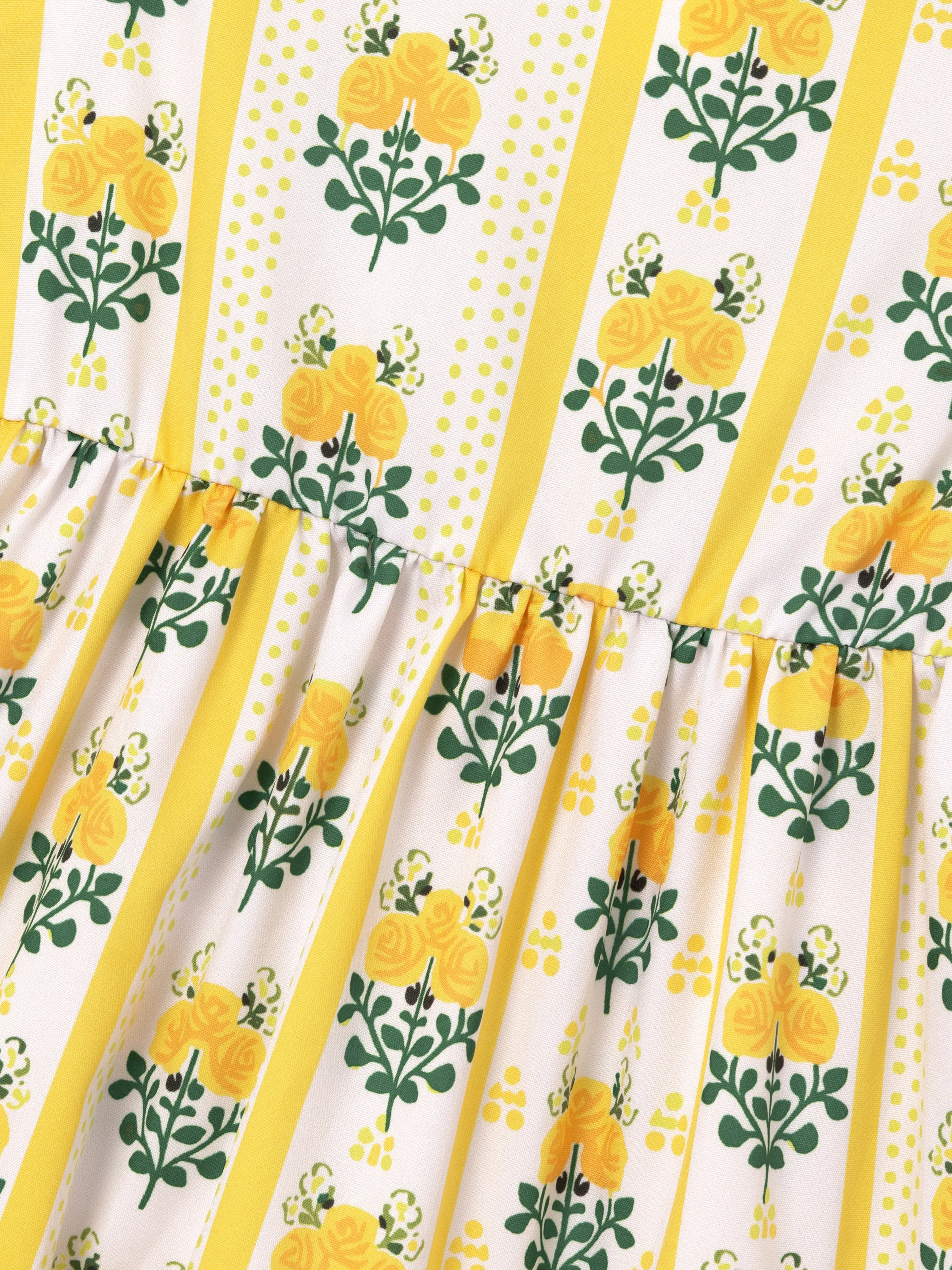 Fresh Market Toddler Girl  Floral Stripe Print Dress Yellow - Image 5