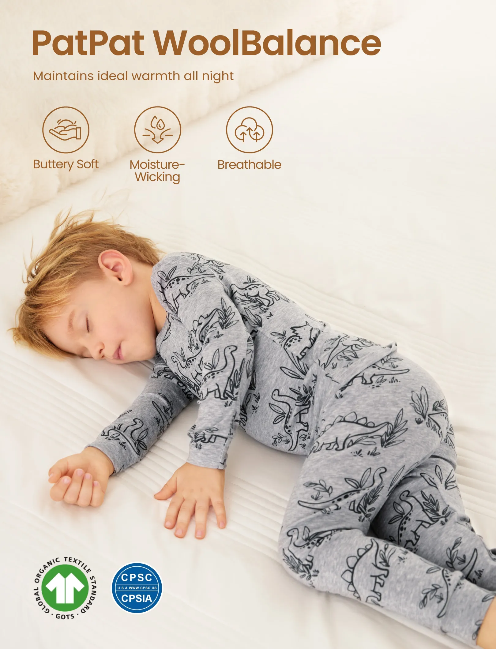 Toddler / Kids 2-piece Pajamas With Animal Print ( Snug-Fitting ) Grey - Image 3