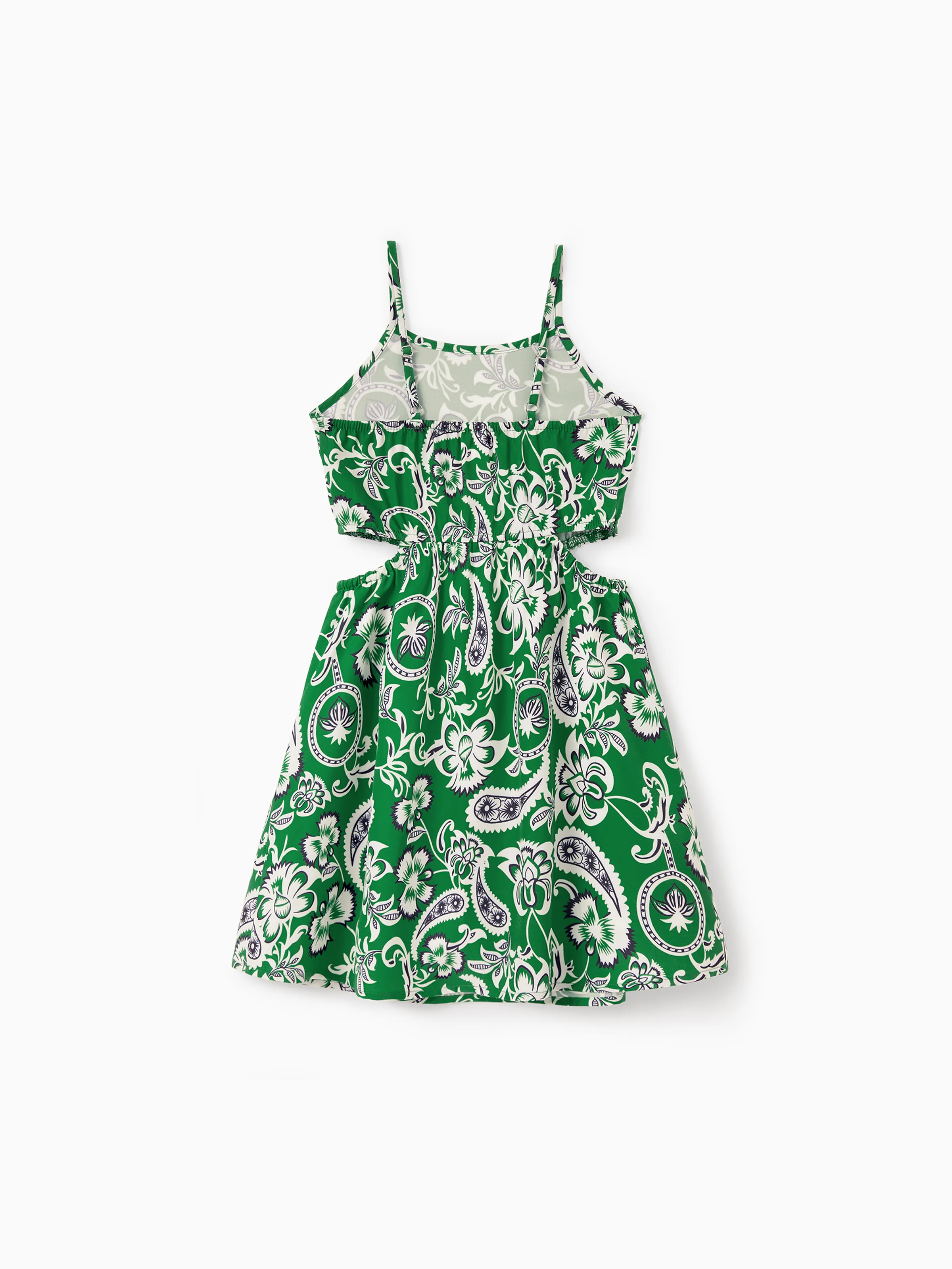 Toddler/Kid Girl Strappy Smocked Dress for Summer Vacation Green - Image 5