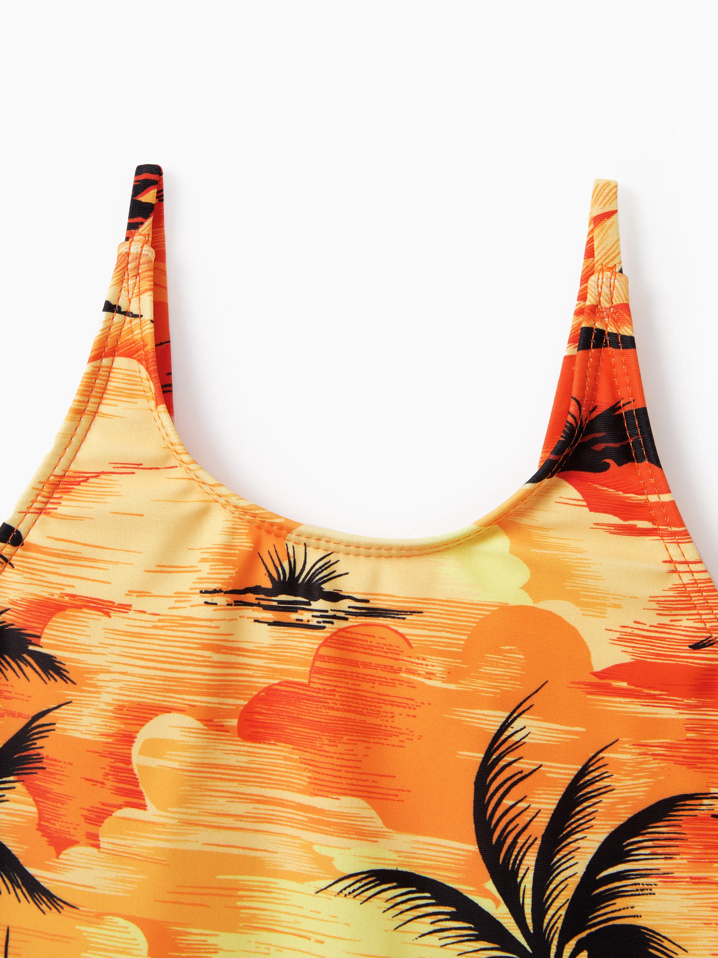 Tropical Hawaiian Swimsuits for Family Matching Swimwear Orange - Image 10