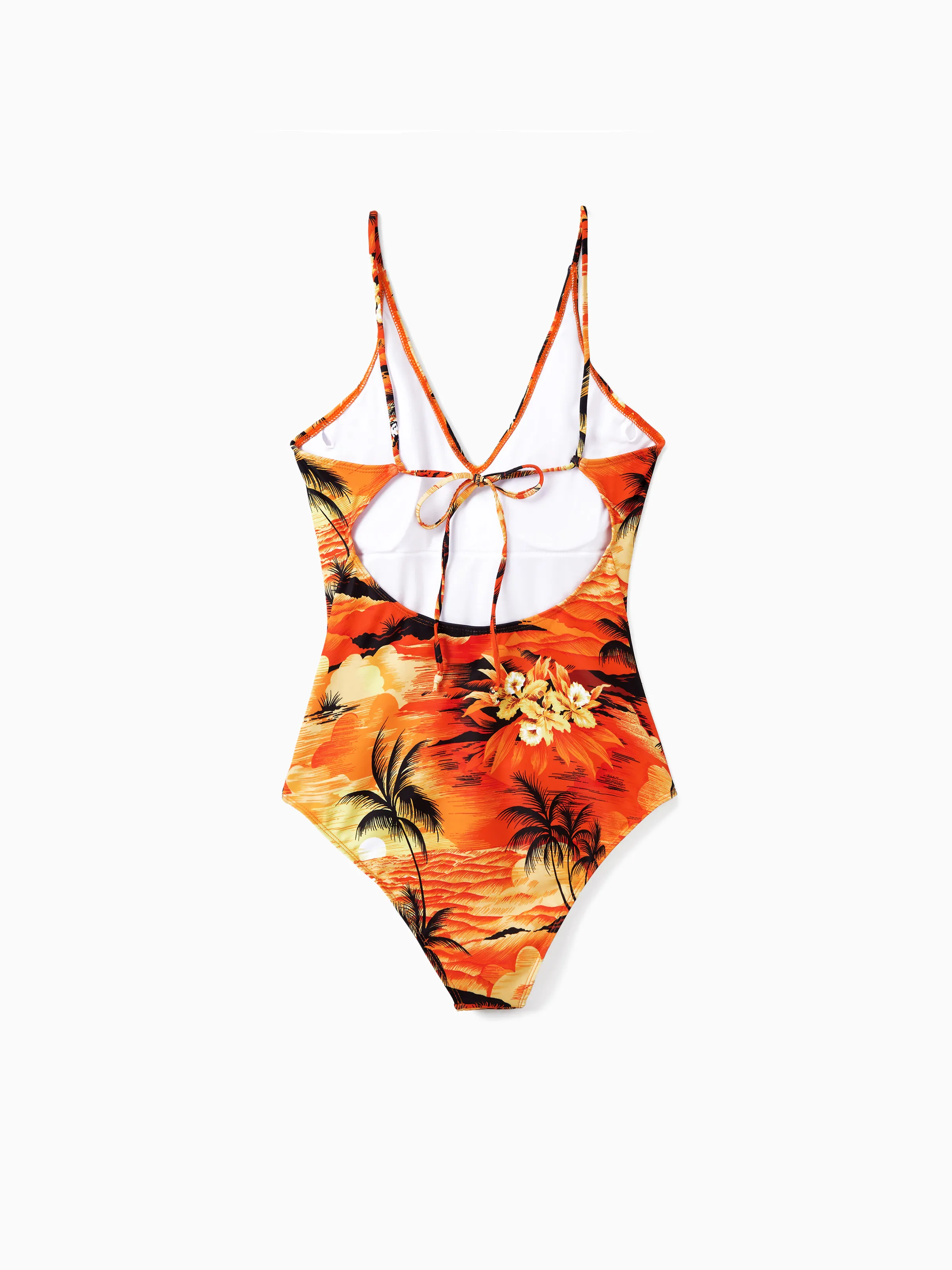 Tropical Hawaiian Swimsuits for Family Matching Swimwear Orange - Image 4