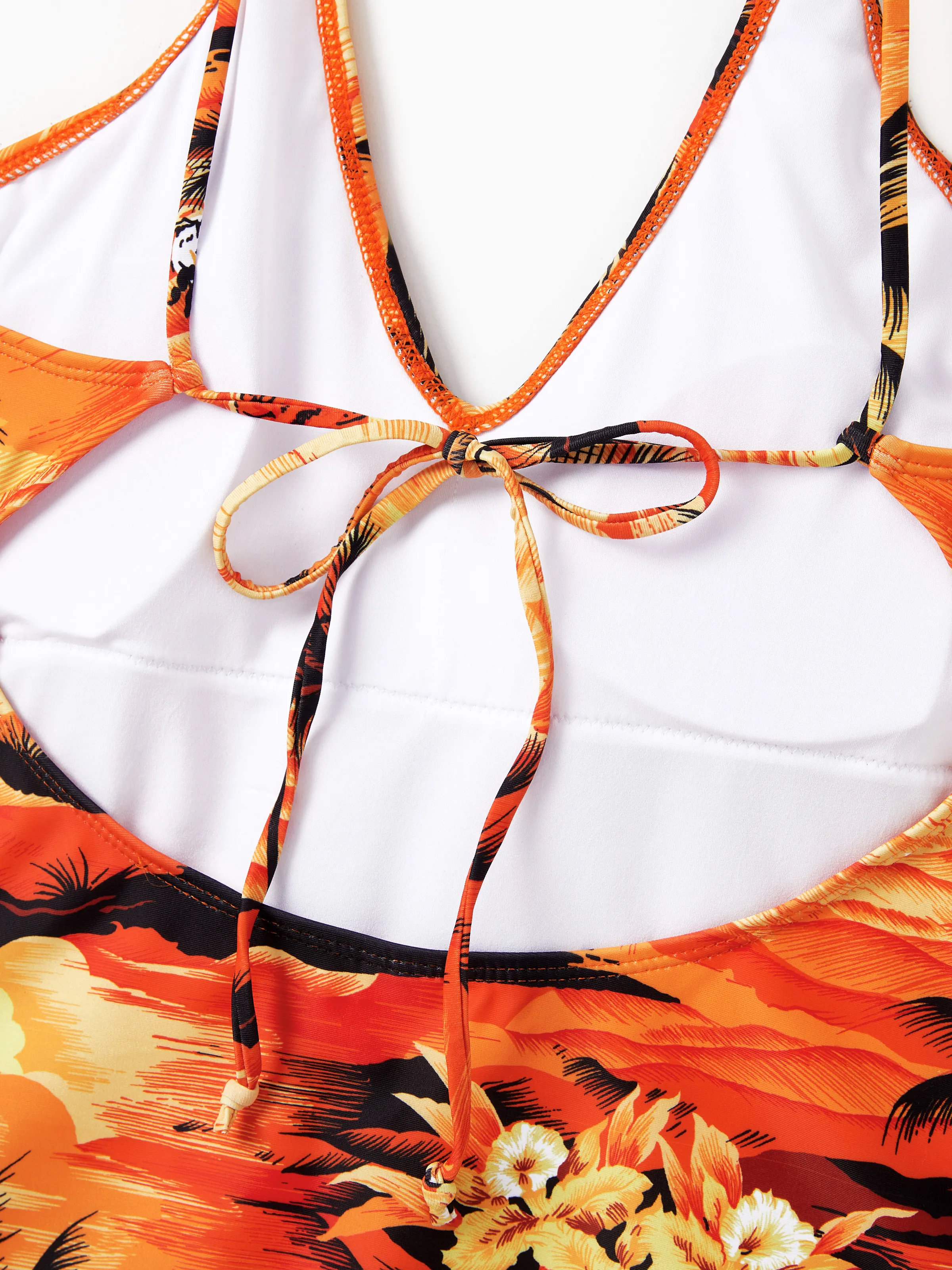 Tropical Hawaiian Swimsuits for Family Matching Swimwear Orange - Image 7