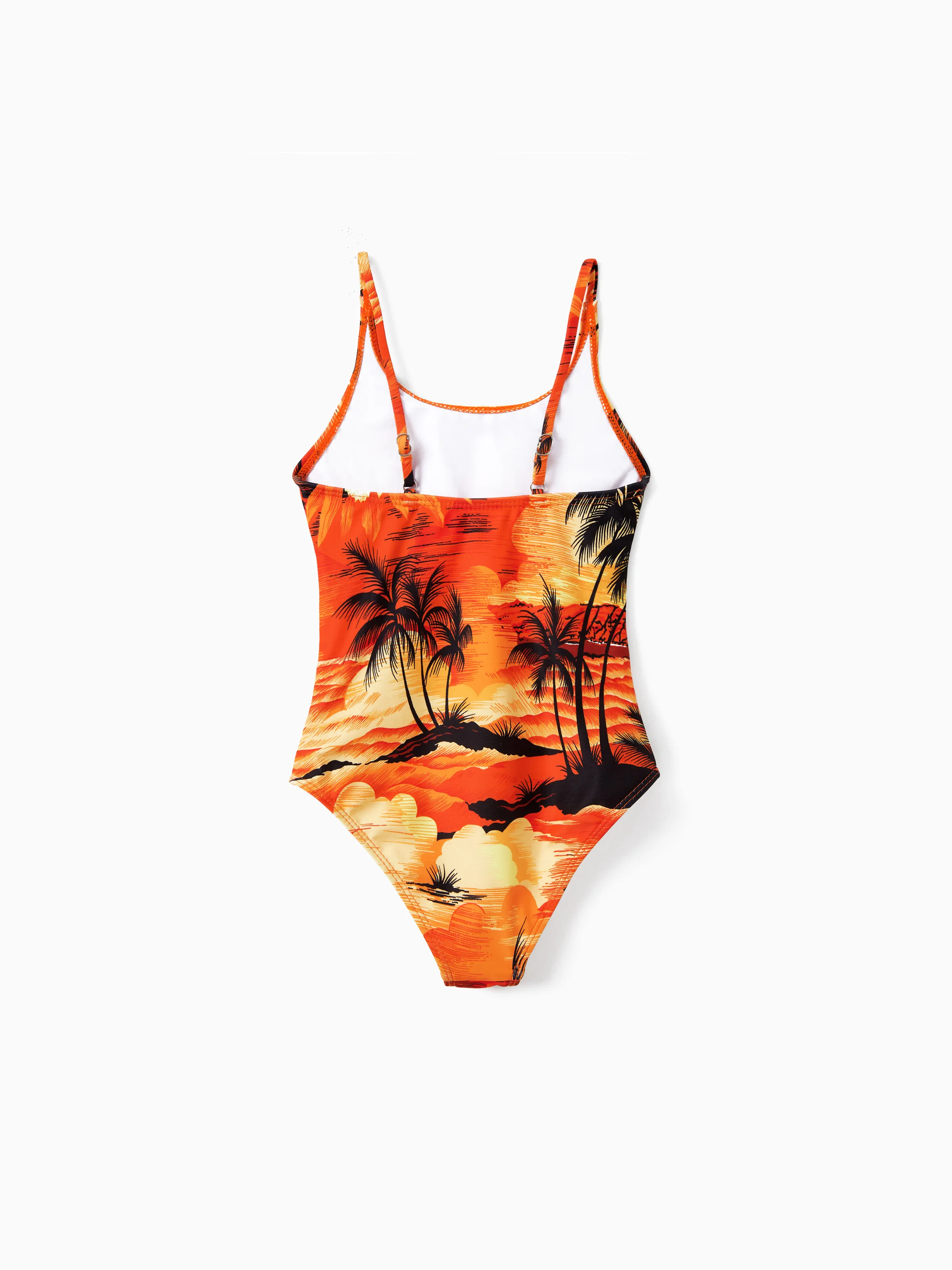 Tropical Hawaiian Swimsuits for Family Matching Swimwear Orange - Image 9